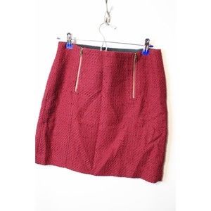 NWT Loft Burgundy Red Zipper Skirt Size 2